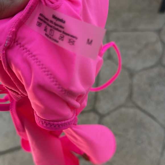 Hot Pink Cut Out One Piece Bathing Suit - Picture 6 of 6